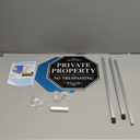 GicnKeuz Large No Trespassing Signs Private Property Sign with 36" Metal Stakes, 12"x12" Heavy Duty Aluminum Signs,Fade Resistant/Waterproof, Including Screws, Easy to Install, Outdoor Use (2-Pack)