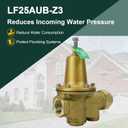 LF25AUB-Z3 Water Pressure Reducing Valve 1 Inch NPT Female Union + NPT Female, Polymer Seat, Adjustable 25-75 PSI