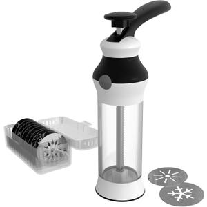 14-Piece Cookie Press Set - Upgraded - Stainless Steel Disks & Storage Case - Heavy-Duty Design