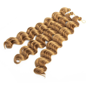 Synthetic Curly Hair Pre Stretched 20 Inch Bouncy French Curly Hair Mix Blond and Brown Loose Wavy Crochet Braids Hair for Women