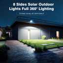 OKPRO Solar Lights Outdoor, 168LED 6500K Flood Light Dusk to Dawn, 8 Sides Solar Outdoor Lights with Motion Sensor, IP66 Waterproof Solar Street Lights Outdoor for Yard, Pools(4 Pack)