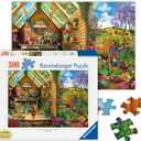 Ravensburger - Gardener's Getaway - 300 Piece Large Format Jigsaw Puzzle - Bright and Vivid Gardener's Dream with Gnomes & More - Frameable - Premium Quality - Puzzles for Adults