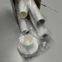 White Tension Curtain Rod 41-166 in, Long Outdoor Curtain Rod No Drilling