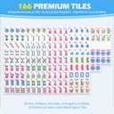 Jolitac American Mahjong Game Set, 166 Premium Tiles, 1.2-inch Mahjong Tile Set with Sturdy Carrying Bag, Thickened Mah-Jongg Tiles Bag Portable Travel Complete Mahjong Set