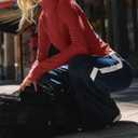 Womens Long Sleeve Turtleneck Shirt Crop Basic Tops Slim Fitted Top Going Out Y2K T Shirts (Red, S)