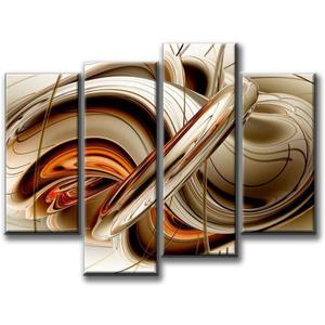 First Wall Art - Abstract Orange Brown White Lines Wall Art Painting The Picture Print On Canvas Abstract Pictures for Home Decor Decoration Gift