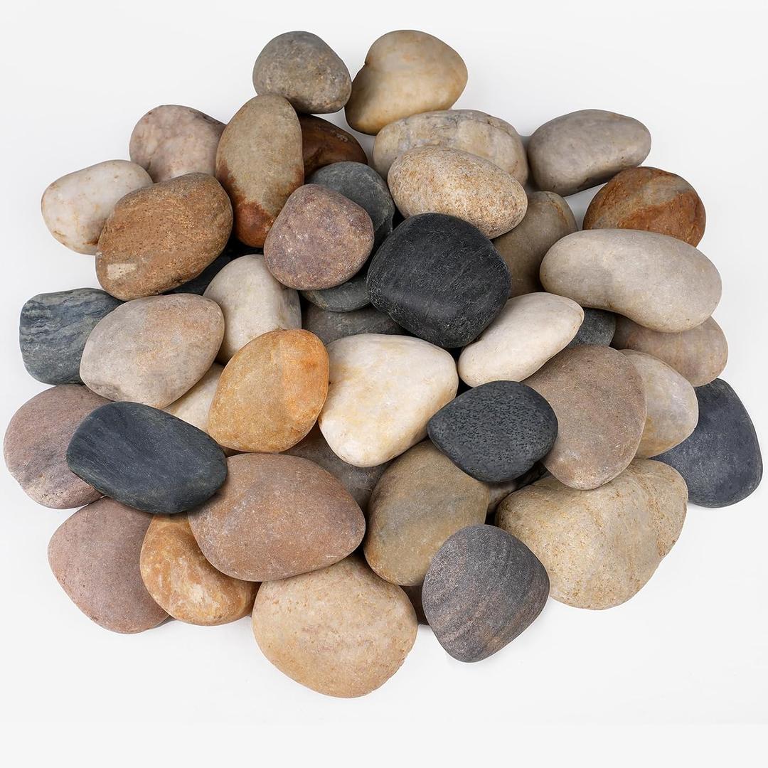 40 lbs Rocks for Outdoor Landscaping, 2"-3" Aquarium Rocks for Fish Tank, Natural Decorative Garden Stone for Plants, Flower Pots, Vase, Walkways, Yard (Mixed)