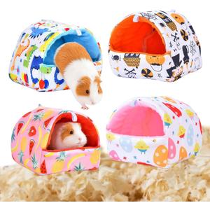 4 Pack Guinea Pig Hideout Bed Guinea Pig cage Small Animal Houses & habitats for Mouse Chinchillas Hamsters Hedgehogs Little Bunny Hedgehog Ferret -1