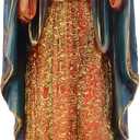 Virgin Mary Statue Sacred Heart Figure Resin Sculpture 11.25 inch Savior Figurine Catholic Religious Gift Home Chapel Decoration (Orange)