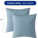 QUORGVES Light Blue Velvet Pillow Covers 20x20 Inch Set of 2, Soft Solid Decorative Square Throw Pillow Covers, Decor Cushion Covers for Bed Sofa Couch Bedroom Living Room - Coastal Sky Baby Blue
