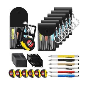 24 Pcs Mini Tape Screwdriver Keychain Set Valentine's Day Men Gifts Bulk Employee Appreciation Gift Bulk Multitool Pen Card for Adult Tool Party (Multicolor)