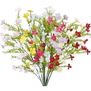 8 Pcs Wildflowers Artificial Flowers Bulk 35" Fake Wildflowers Bouquet Spring Flower Branches Multicolor Wild Flower Stems Floral Arrangement for Vase Indoor Home Decor Table Centerpieces
