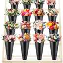 16 Pcs 14.5 Inch Tall Plastic Flower Buckets Bulk Floral Buckets for Cut Flower Tall Vase for Wake up Flowers Indoor Outdoor Home Wedding Display Florist Supplies(Black)