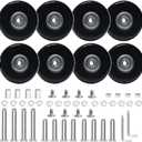 Luggage Suitcase Replacement Wheels Set Suitcase Spinner Wheels 8Pcs PU Bearing Wheels-Install Dia 2in/50mm Width 0.63in/16mm with 2 Size Axles for Trolley Bag Drawbar Box Smooth Rolling Repair