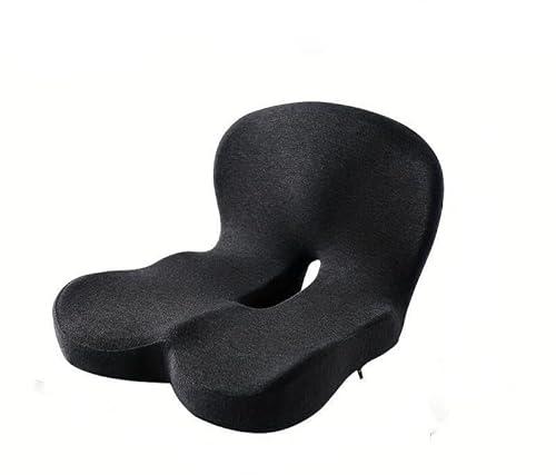 IIOHOII Memory Sponge Cushion, Pressure reducing Cushion, Ergonomic, Lumbar Support Pillow (All Black)