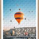 JCJMY 19.7x27.6 Puzzles Frame for 50x70 cm Puzzles Poster Photo Picture, Display 18x24 with Mat or 19.7 x 27.6 without, Wall Hanging 19.7 by 27.6 inch 1000 Pieces Puzzles Frame, Rustic Brown