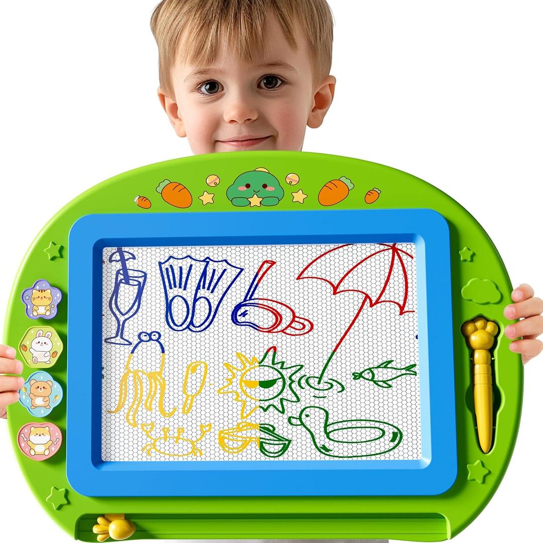 Large Magnetic Drawing Board 13  17 in Doodle Board Toddler Toys for Girls Boys 3 4 5 6 7 Year Old Kids, Preschool Educational Travel Toys Gifts Etch A Colorful Sketch Magnet Erasable Writing Pad