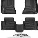 3W Floor Mats Fit for Mercedes Benz E-Class 2024 2025 2026 TPE All Weather Custom Fit Floor Liner for E300 E320 E350 E400 E550 E63, 1st&2nd Row Full Set Car Liners Black