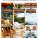 LEDIARY 20" Outdoor Ceiling Fans with Light for Patios, IP65 Waterproof Gazebo Fan, Boho Rattan Plug in Ceiling Fan Remote&APP Control, 3CCT Dimmable, 6-Speeds, Caged Fan for Gazebo,Patio,Porch