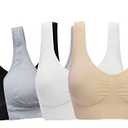 Women's Comfort Workout Sports Bra Low-Impact Activity Sleep Bras Pack of 4 XXL