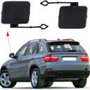 Car Rear Bumper Tow Hook Cover Cap Towing Eye for BMW X5 E70 2006 2007 2008 2009 2010 51127158447 51127158448 Trailer cover (Matte Black, Right Passenger Side)