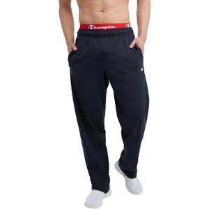 Champion Men's Pants, Lightweight Open-Hem Lounge Pants for Men, Jersey Pants (Reg. or Big & Tall) (XX-Large, Navy C Patch Logo)