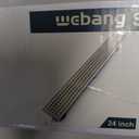 WEBANG 24 Inch Linear Shower Drain Rectangular Floor Drain with Accessories Square Hole Pattern Cover Grate Removable SUS304 Stainless Steel CUPC Certified Brushed Nickel