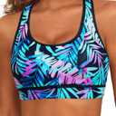 Holipick Women's Sports Bra Bikini Tops Racerback Swim Top Scoop Neck Bathing Suits Top Modest Padded Crop Tops Swimsuit Only (Medium)