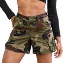 Cargo Shorts for Women High Wasited Stretchy Casual (12, Camo)