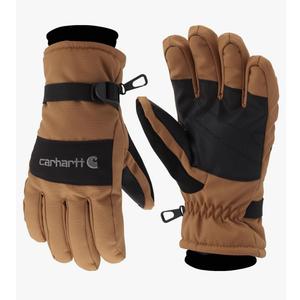 Carhartt Men's Waterproof Insulated Knit Cuff Glove, Brown Black, M