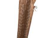 Atuelang Cowboy Boots for Women Thigh High Cowgirl Boots Wide Calf Western Embroidered Over The Knee Boots (6, Brown)