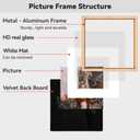 7x7 Picture Frame, Gold Metal Square Photo Frames with HD Glass, Fits 6x6 with Mat or 7 x 7 without Mat, Display for Wall and Table, 1 Pack