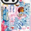 ChiCsFleur for iPhone 16 Case, TPU Phone case with Camera Protection for Women Girls Teens - Coquette Collage Bow Ginger Dog Wine Disco Ball Pink Blue Beach Y2K Sorority Aesthetic Unique (WhisperOcean)