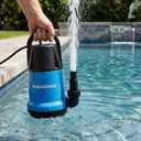 Sump Pump 1HP Submersible Clean Dirty Water Pump 3700GPH Portable Draining Pumps for Pool Hot Tubs Basement Water Transfer, Light Blue