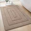 Color&Geometry Ultra Soft Bathroom Rugs Non Slip Washable,Absorbent Bath Mat Quick Dry,Premium Microfiber Plush Bathroom Rug for Bathtub and Shower Floor,Tan,24"x36"