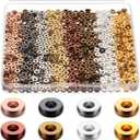 800 Pcs 6mm Flat Spacer Beads for Jewelry Making, Rondelle Disc Beads Bulk, Gold & Mixed Color Bead Spacers for Bracelets Necklaces DIY Crafts(Mixed Color)