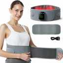 Koonie Cordless Heating Pad for Back Pain Relief, 47-57 Portable Heating Back Brace with 3 Heat Levels, 3 Vibration Mode, 20/30/40Min Timer, 5000mAh Battery, Auto-Off, Lower Back Massager with Heat