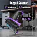 Tera Barcode Scanner Wireless Versatile 2-in-1 (2.4Ghz Wireless + USB 2.0 Wired) with Battery Level Indicator, 328 Feet Transmission Distance Rechargeable 1D Laser Bar Code Reader Handheld 5100 Purple