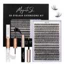 Lash Clusters DIY Lash Extensions Kit 320pcs Individual Lashes Clusters 30D 40D D-Curl Eyelash Extension Kit with Applicator and Lash Bond&Seal,Clusters Lash Glue Remover Mix 10-16mm (30D+40D-320 KIT)