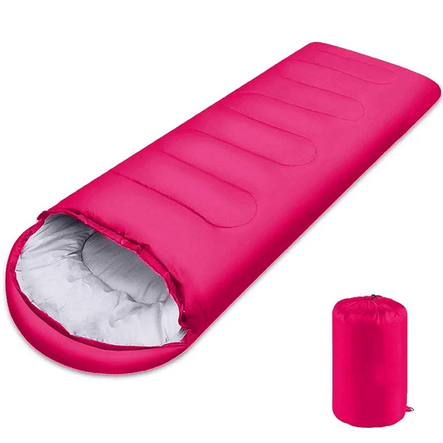 Sleeping Bag, Lightweight 3 Season Weather Sleep Bags for Kids Adults Girls Women, Polyester Hollow Filled 5-20 Degree for Backpacking/Hiking/Naturehike/Camping/Mountaineering with Compression Sack (Pink)