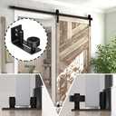 SKYSEN 2 Pack Barn Door Floor Guide Wall Mount Stay Roller,8 Setup Options, Flush Bottom,Black Powder Coated,Felt Strip, Countersunk Holes for Barn Door(706-2 Pack)