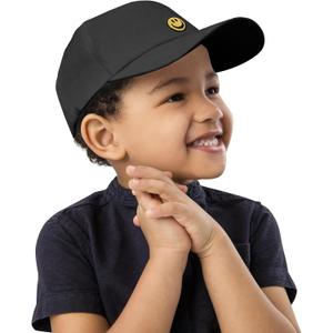 Smile Face Toddler Hat Baseball Cap for Boy Girls Baseball Hats Kids Soft Cotton Adjustable Cute Caps for 4-12 Years Black