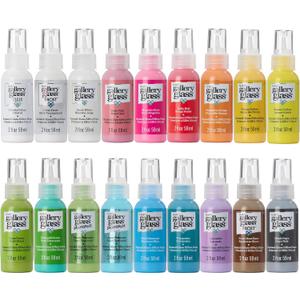 Gallery Glass Window Acrylic Craft Paint Set Formulated to be Non-Toxic, Perfect for Beginners and Artists, Eighteen Bottles, 2 Ounce, Assorted Colors 2, 2 Fl Oz (Pack of 18)