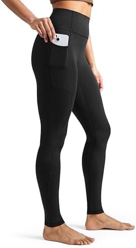 Colorfulkoala Dreamlux No Front Seam Leggings with Pockets for Women, High-Waisted Soft Yoga Pants M