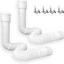 Roof Downspout Extension Pipe, Adjustable & Expandable Gutter Drain Pipe, PVC Anti-Clogging Rainwater Extension Hose for Roof Drainage（ROUND/WHITE) (62 Inches)