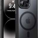 Newfuture Designed for iPhone 14 Pro Case with Magnetic [13 FT Military Drop Protection] [Compatible with Magsafe] Slim Translucent Matte Shockproof with Anti-Fingerprint Phone Case, Black