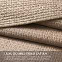 EVERGRACE Cotton Sateen Pick-Stitch Quilt Set King Size 100% Cotton Lightweight Coverlet Bedding, Pre-Washed Oversized Bedspread, Breathable All-Season Quilt Set with 2 Shams, Stone Taupe