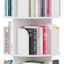 Rotating Bookshelf Tower 5 Tier,Spinning Bookcase, Revolving 360 Book Shelf Narrow Tall Bookcase, Vertical Turning Round storage Bookshelf ,Book Shelf Organizer for Bedroom, Living Room, White