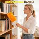 2 x SetSail Dusters for Cleaning Compatible with Swiffer Small Microfiber Duster Refills 4pcs Reusable Duster Refill with 1 Handle Washable Duster Cleaner Kit for Furniture, Car Interior, Blind (Orange)