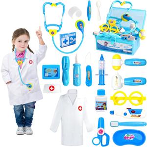Doctor Kit for Toddlers 3-5 Dress Up Toys for 2 3 4 Year Old Girls Pretend Kids Doctor Play Set with Doctor Costume Toy Stethoscope for 2 3 4 5 6 Year Old Girls Boys Christmas Birthday Gifts Doctor Kit for Toddlers 3-5 Dress Up Toys for 2 3 4 Year Old Girls Pretend Kids Doctor Play Set with Doctor Costume Toy Stethoscope for 2 3 4 5 6 Year Old Girls Boys Christmas Birthday Gifts